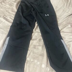 Under Armour Kids Black Joggers with Silver Details